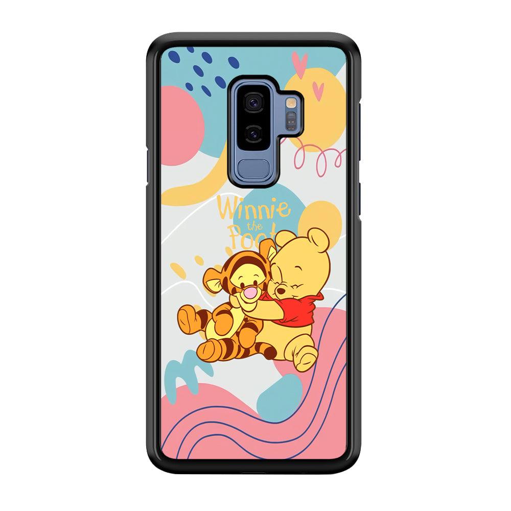 Winnie The Pooh Hug Wholeheartedly Samsung Galaxy S9 Plus Case-Rubber Black (2D Case)-Oxvistore