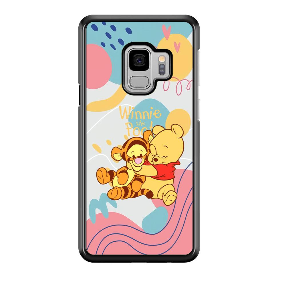 Winnie The Pooh Hug Wholeheartedly Samsung Galaxy S9 Case-Rubber Black (2D Case)-Oxvistore