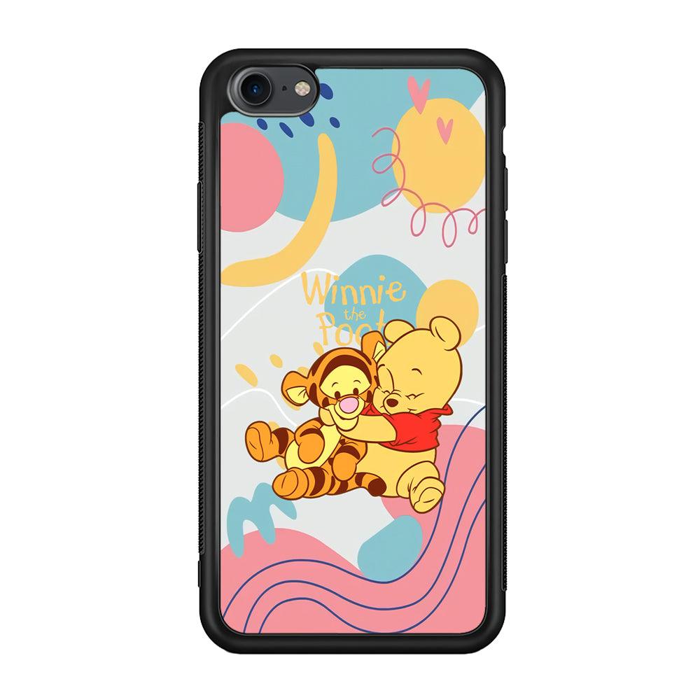 Winnie The Pooh Hug Wholeheartedly iPhone 8 Case-Rubber Black (2D Case)-Oxvistore