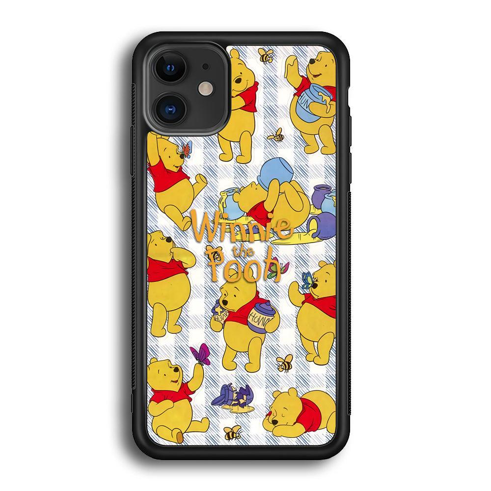 Winnie The Pooh Moment in A Day iPhone 12 Case-Rubber Black (2D Case)-Oxvistore