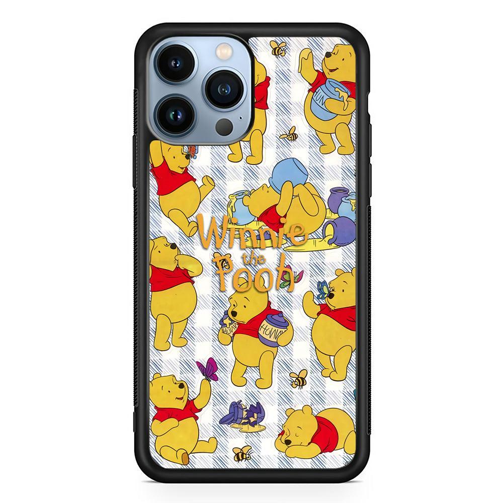 Winnie The Pooh Moment in A Day iPhone 14 Pro Case-Rubber Black (2D Case)-Oxvistore