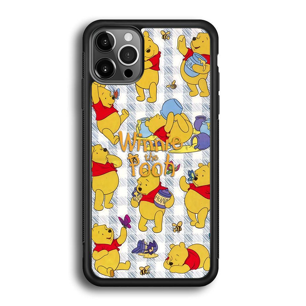 Winnie The Pooh Moment in A Day iPhone 12 Pro Max Case-Rubber Black (2D Case)-Oxvistore