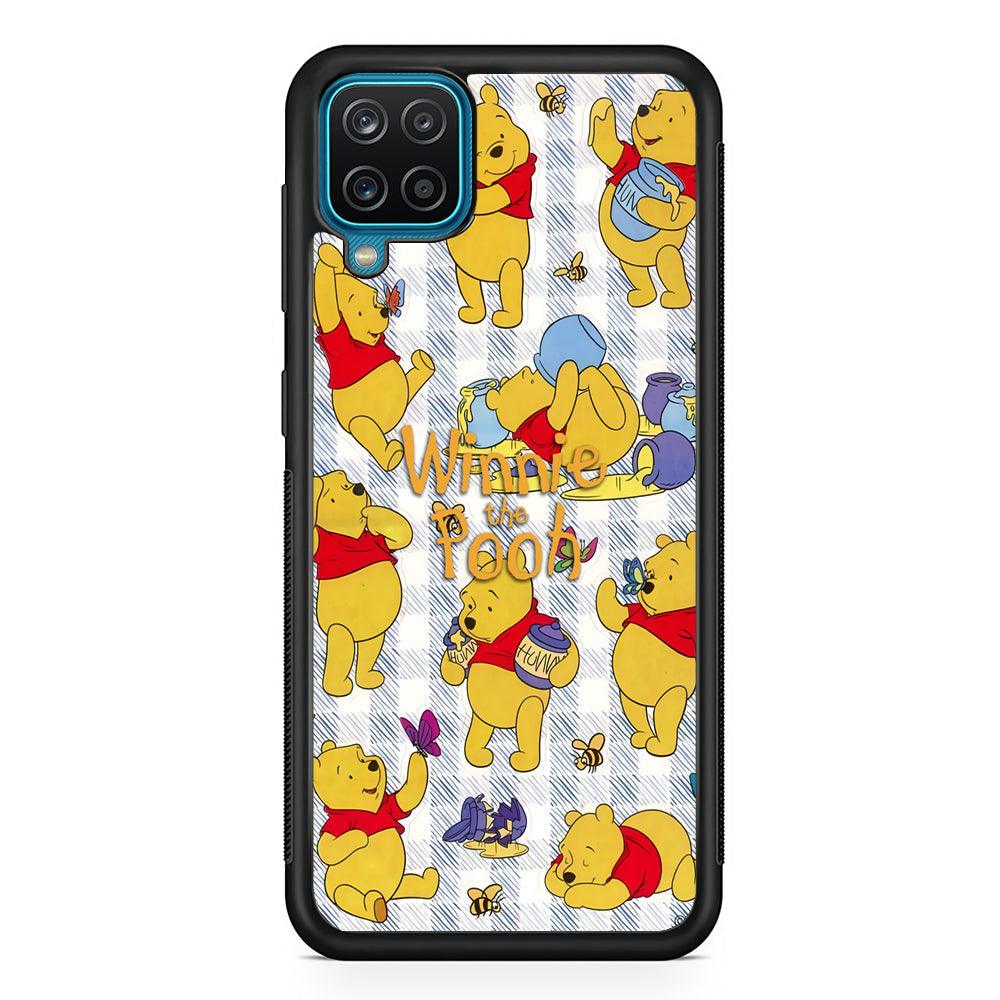 Winnie The Pooh Moment in A Day Samsung Galaxy A12 Case-Rubber Black (2D Case)-Oxvistore