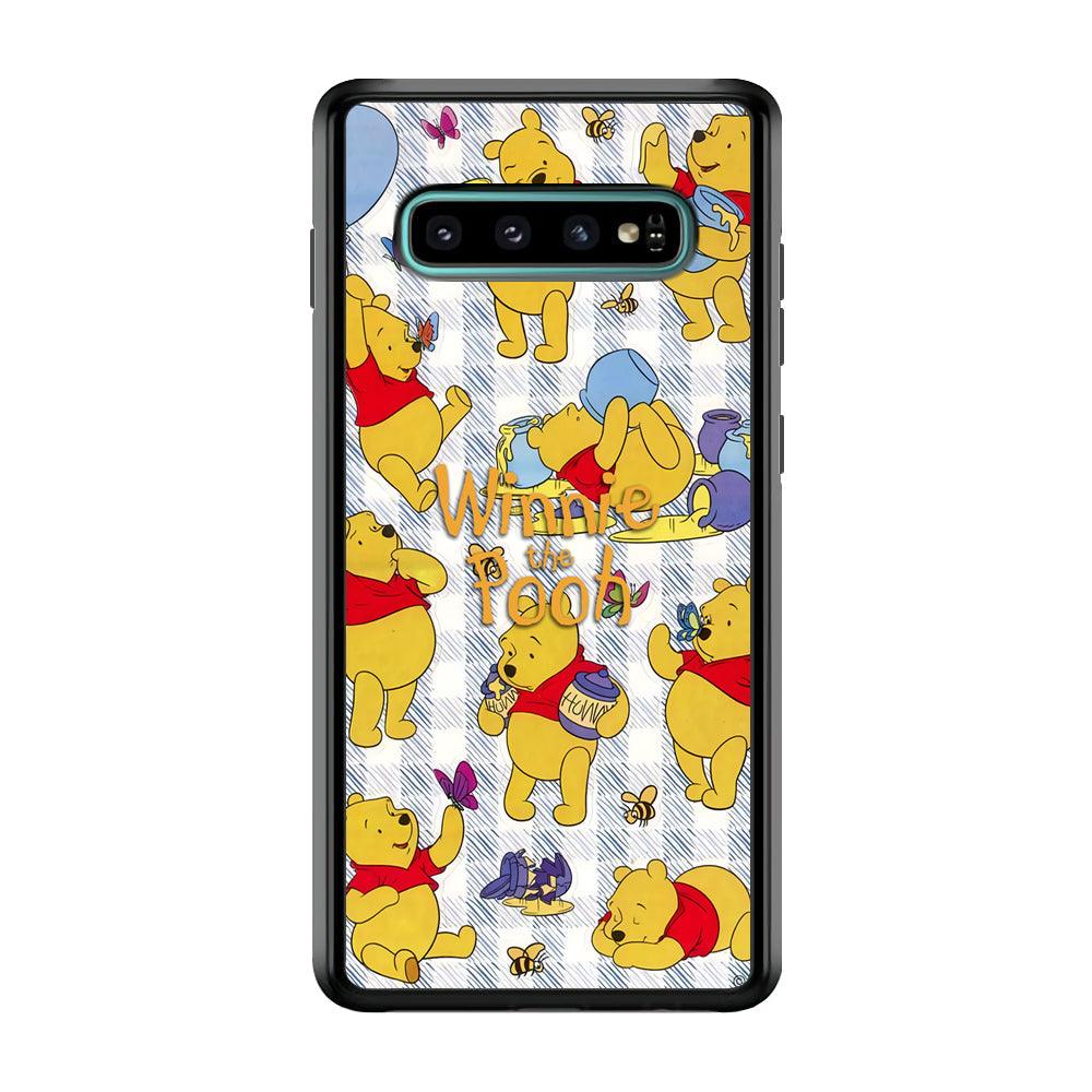 Winnie The Pooh Moment in A Day Samsung Galaxy S10 Case-Rubber Black (2D Case)-Oxvistore