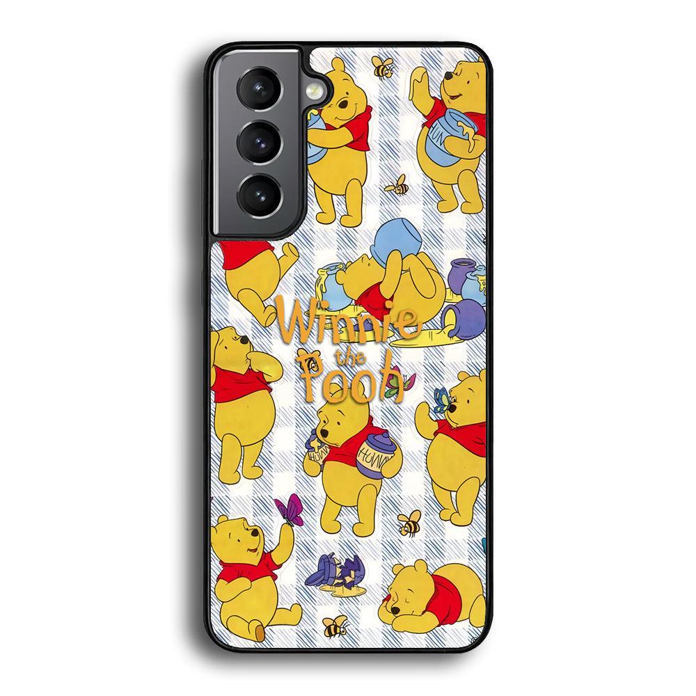Winnie The Pooh Moment in A Day Samsung Galaxy S24 Plus Case-Rubber Black (2D Case)-Oxvistore