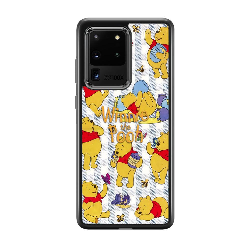Winnie The Pooh Moment in A Day Samsung Galaxy S20 Ultra Case-Rubber Black (2D Case)-Oxvistore