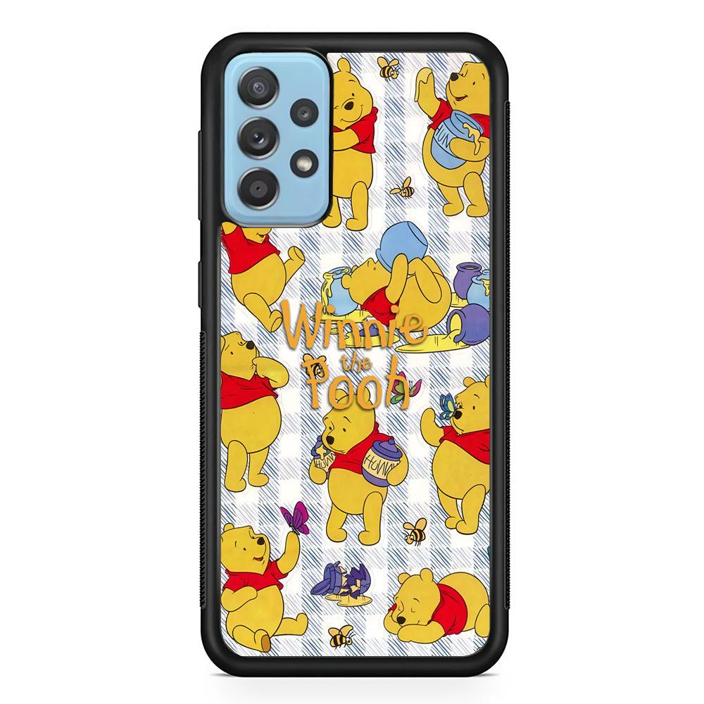Winnie The Pooh Moment in A Day Samsung Galaxy A52 Case-Rubber Black (2D Case)-Oxvistore