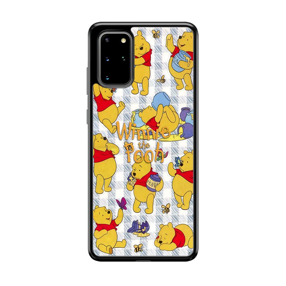 Winnie The Pooh Moment in A Day Samsung Galaxy S20 Plus Case-Rubber Black (2D Case)-Oxvistore