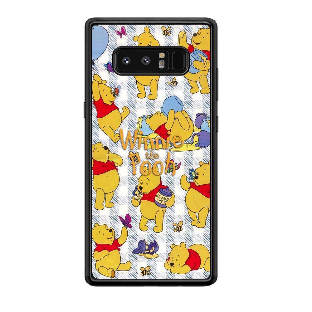 Winnie The Pooh Moment in A Day Samsung Galaxy Note 8 Case-Rubber Black (2D Case)-Oxvistore