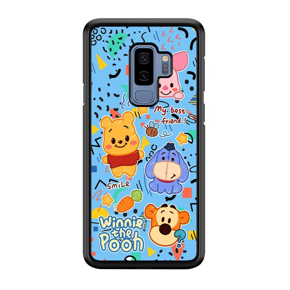 Winnie The Pooh The Best Friend Samsung Galaxy S9 Plus Case-Rubber Black (2D Case)-Oxvistore