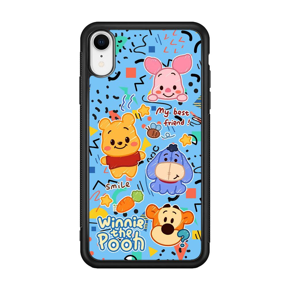 Winnie The Pooh The Best Friend iPhone XR Case-Rubber Black (2D Case)-Oxvistore