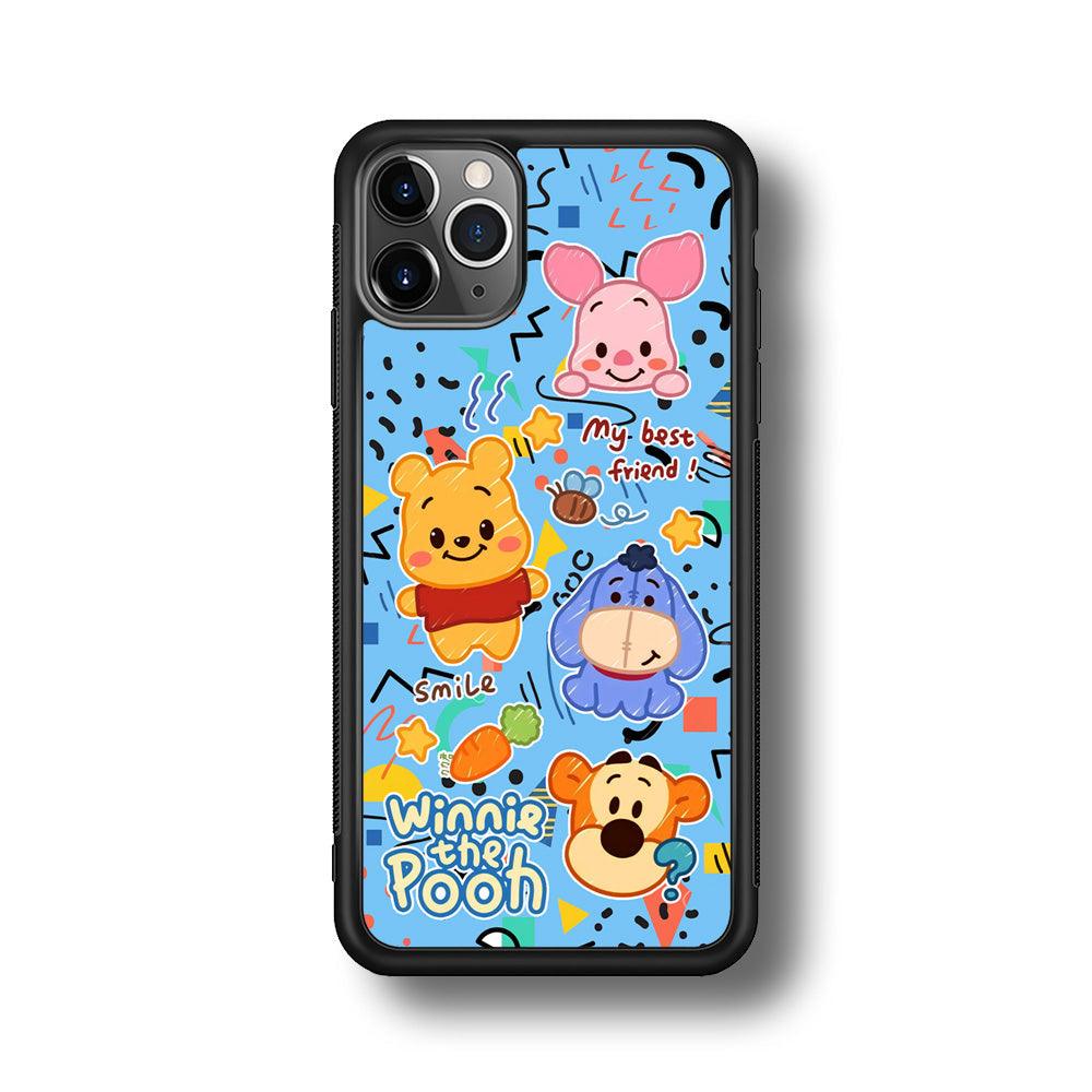 Winnie The Pooh The Best Friend iPhone 11 Pro Case-Rubber Black (2D Case)-Oxvistore