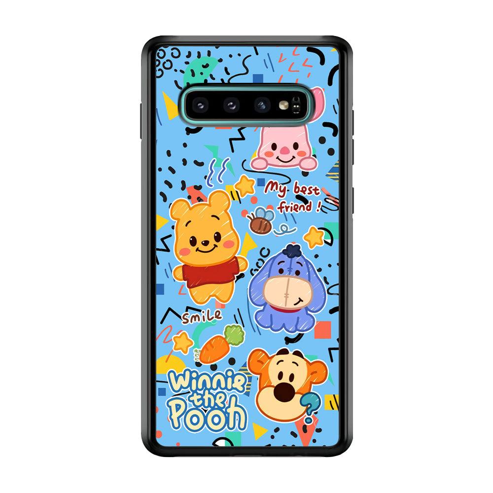 Winnie The Pooh The Best Friend Samsung Galaxy S10 Case-Rubber Black (2D Case)-Oxvistore