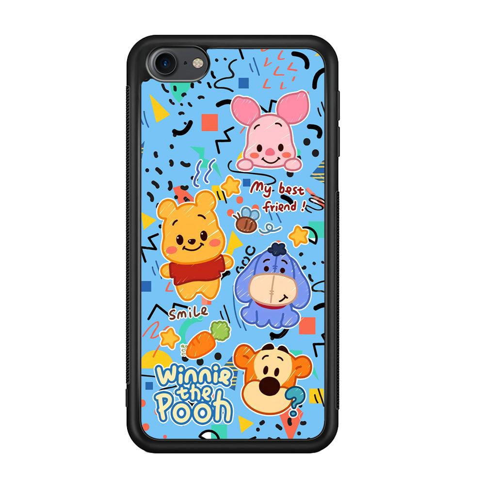 Winnie The Pooh The Best Friend iPod Touch 6 Case-Rubber Black (2D Case)-Oxvistore