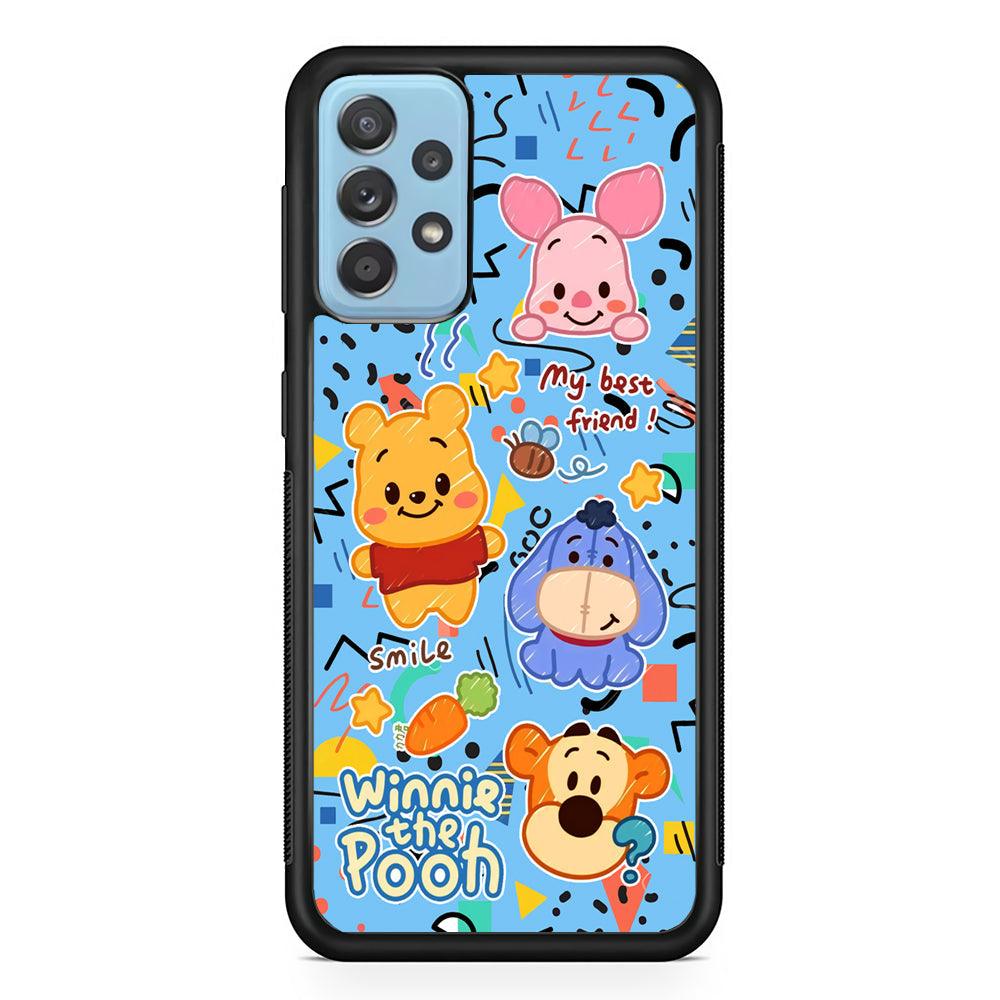Winnie The Pooh The Best Friend Samsung Galaxy A72 Case-Rubber Black (2D Case)-Oxvistore