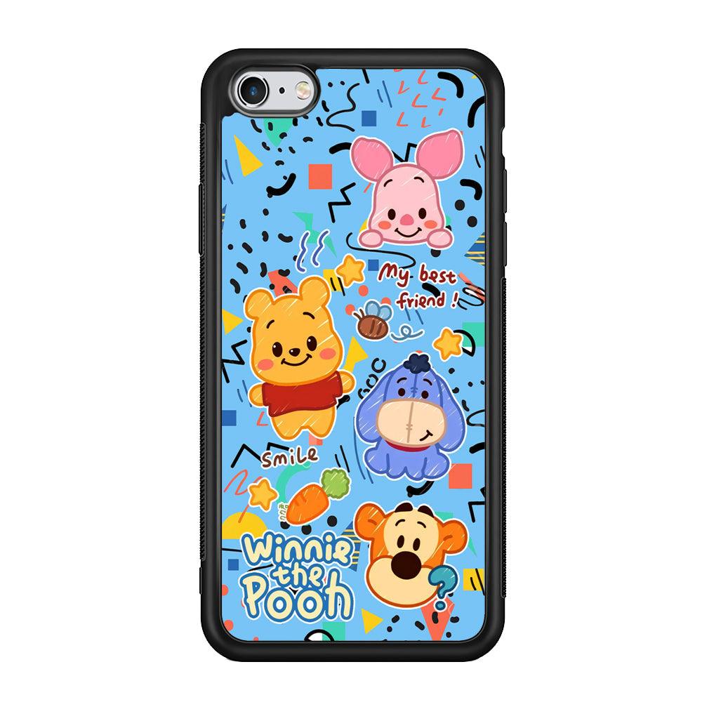 Winnie The Pooh The Best Friend iPhone 6 Plus | 6s Plus Case-Rubber Black (2D Case)-Oxvistore