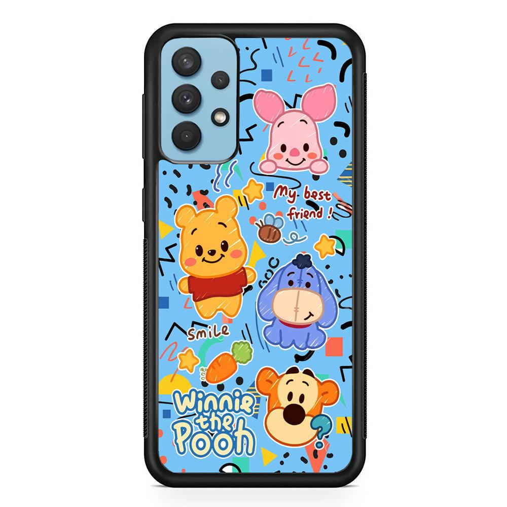Winnie The Pooh The Best Friend Samsung Galaxy A32 Case-Rubber Black (2D Case)-Oxvistore