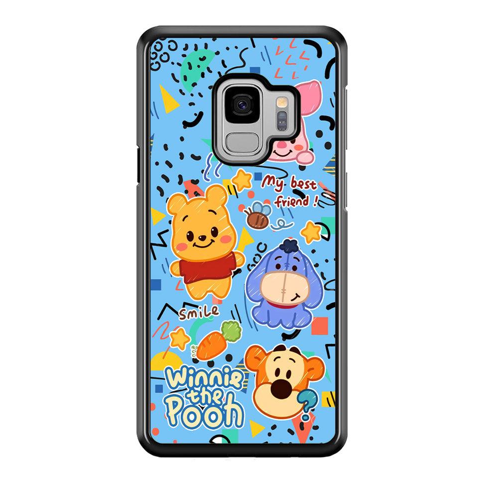 Winnie The Pooh The Best Friend Samsung Galaxy S9 Case-Rubber Black (2D Case)-Oxvistore