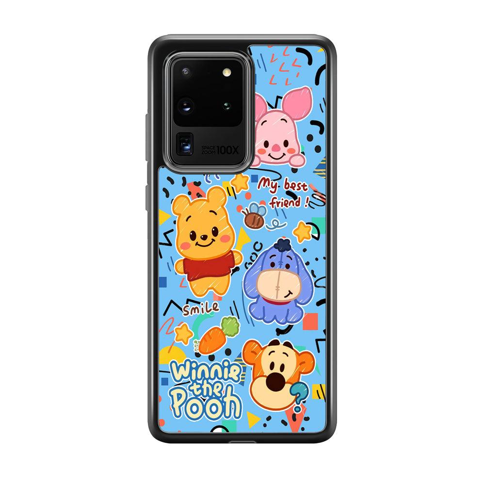 Winnie The Pooh The Best Friend Samsung Galaxy S20 Ultra Case-Rubber Black (2D Case)-Oxvistore