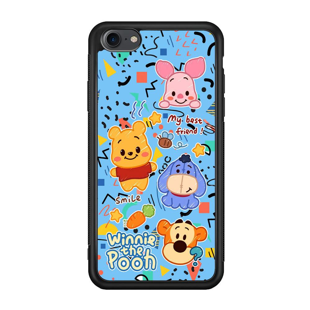 Winnie The Pooh The Best Friend iPhone 7 Case-Rubber Black (2D Case)-Oxvistore