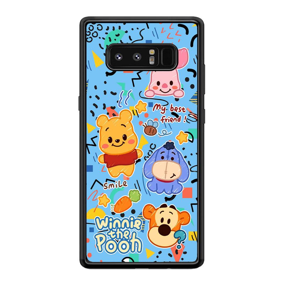 Winnie The Pooh The Best Friend Samsung Galaxy Note 8 Case-Rubber Black (2D Case)-Oxvistore