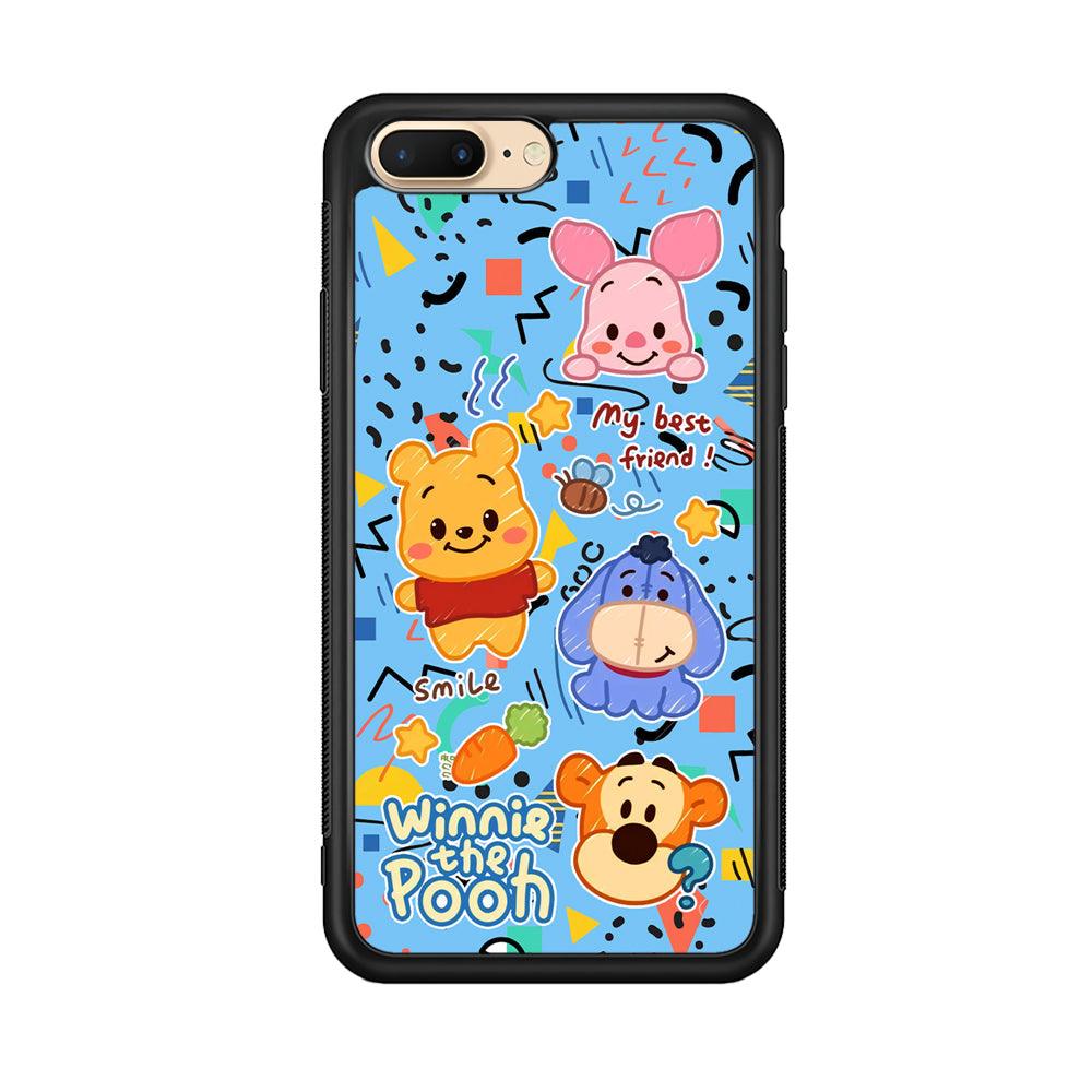 Winnie The Pooh The Best Friend iPhone 7 Plus Case-Rubber Black (2D Case)-Oxvistore
