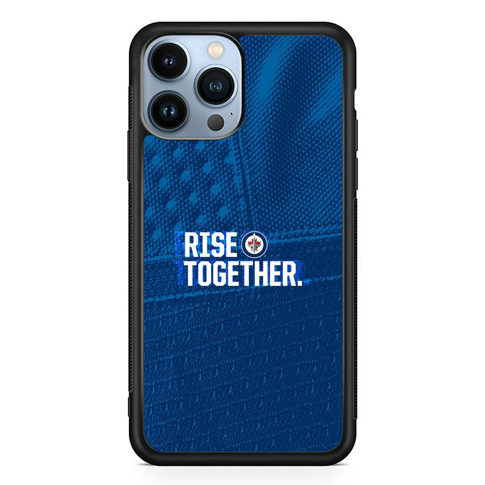 Winnipeg Jets Rise Together 2D Rubber Phone Case-Black-Oxvistore