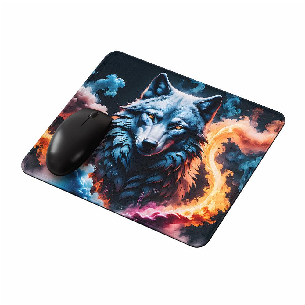 Wolf With Colorful Smoke Mouse Pads-Oxvistore
