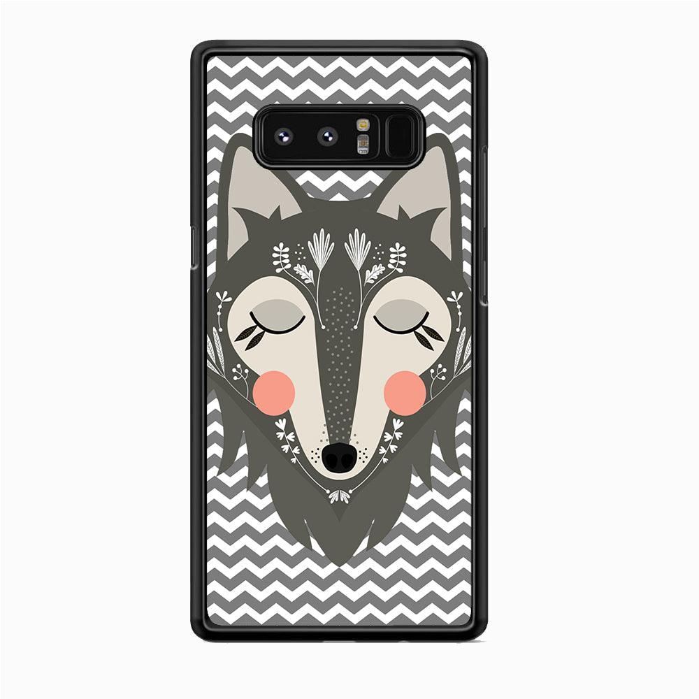 Wolf Bravey Visage Samsung Galaxy Note 8 Case-Rubber Black (2D Case)-Oxvistore