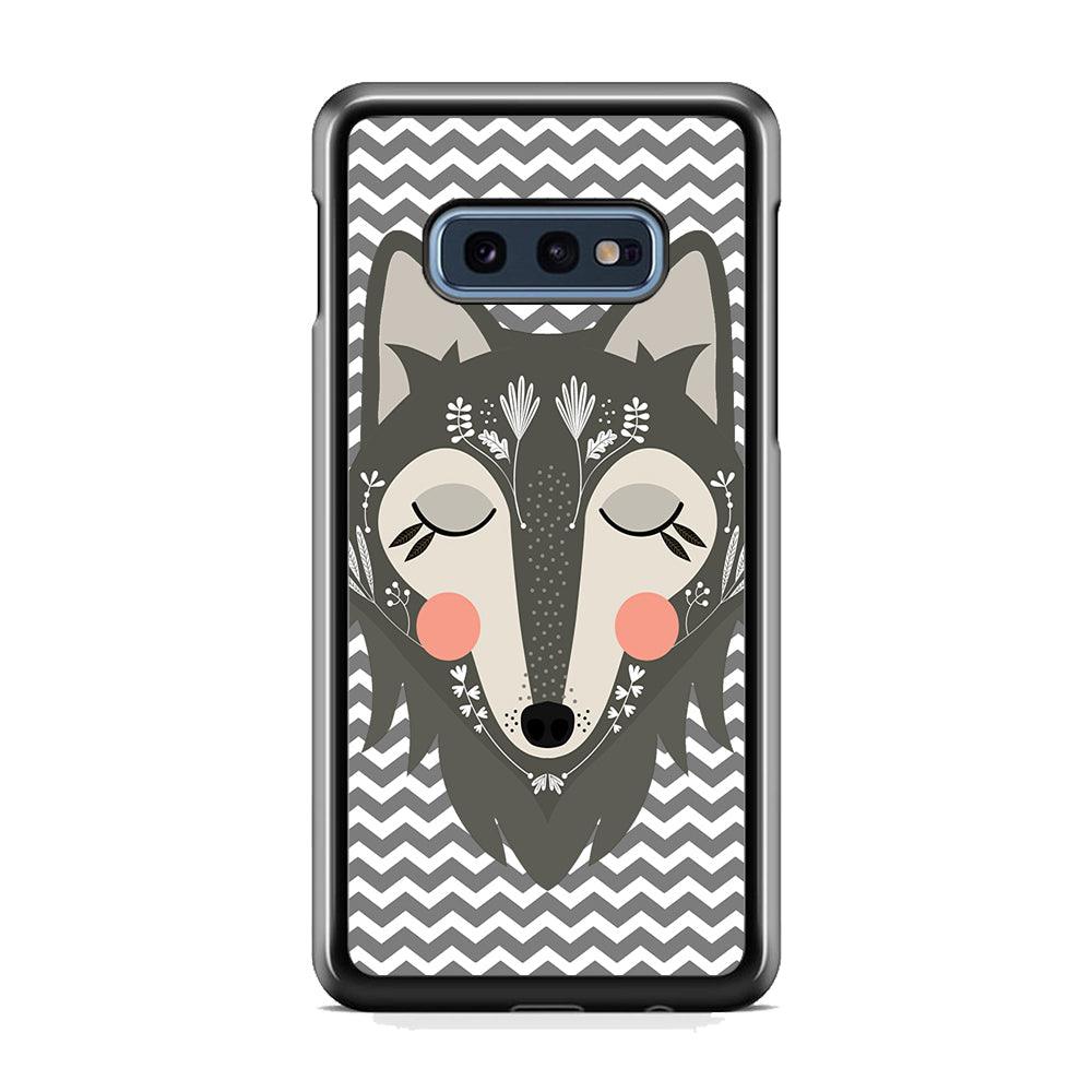 Wolf Bravey Visage Samsung Galaxy S10E Case-Rubber Black (2D Case)-Oxvistore