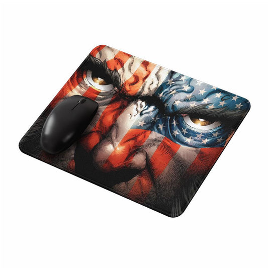 Wolverine Face US Flag Mouse Pads-Oxvistore