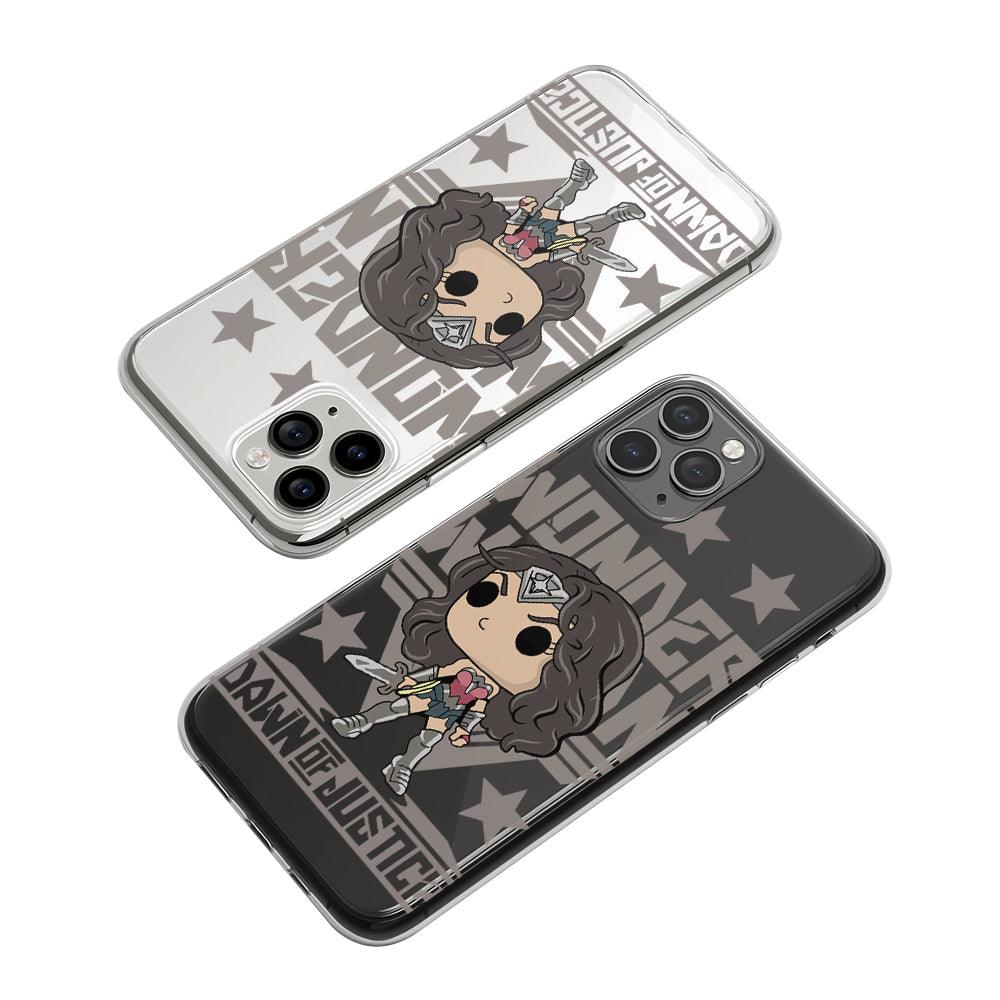 Wonder Woman Chibi Art Cartoon Clear Soft Case-Oxvistore