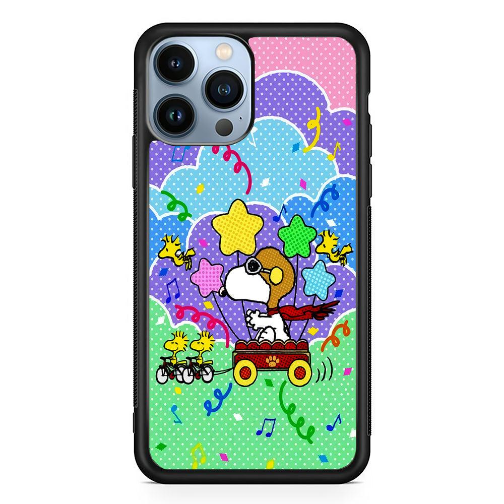 Woodstock Pulled Snoopy 2D Rubber Phone Case-Black-Oxvistore
