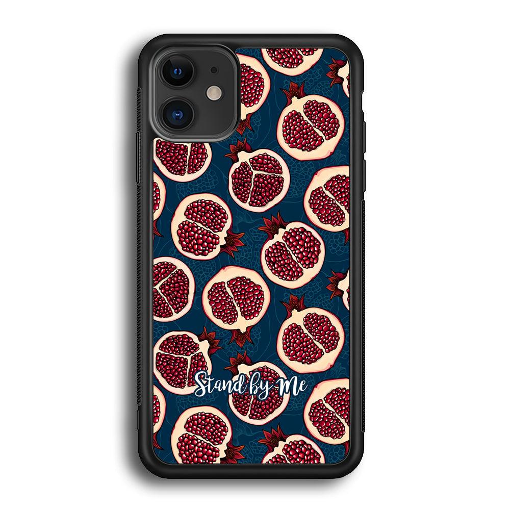 Word in Fruit Pattern 'Stand by Me' iPhone 12 Case-Rubber Black (2D Case)-Oxvistore