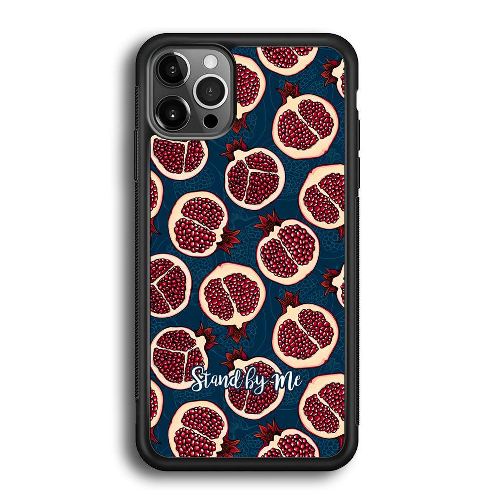 Word in Fruit Pattern 'Stand by Me' iPhone 12 Pro Max Case-Rubber Black (2D Case)-Oxvistore