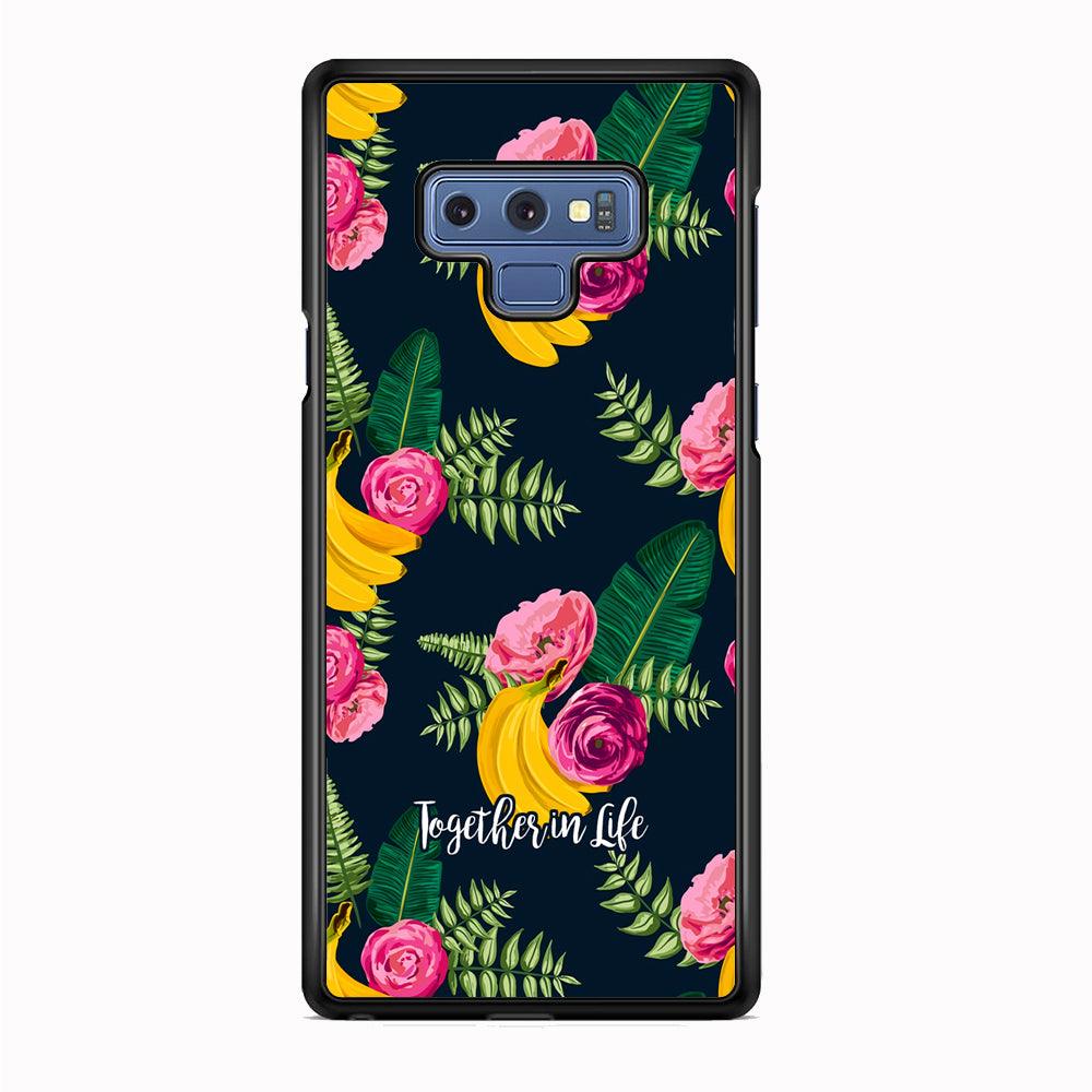 Word in Fruit Pattern 'Together in Life' Samsung Galaxy Note 9 Case-Rubber White (2D Case)-Oxvistore