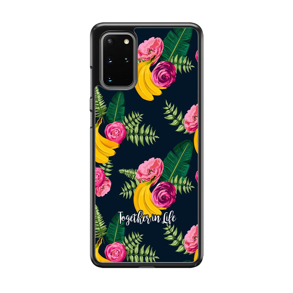 Word in Fruit Pattern 'Together in Life' Samsung Galaxy S20 Plus Case-Rubber Black (2D Case)-Oxvistore