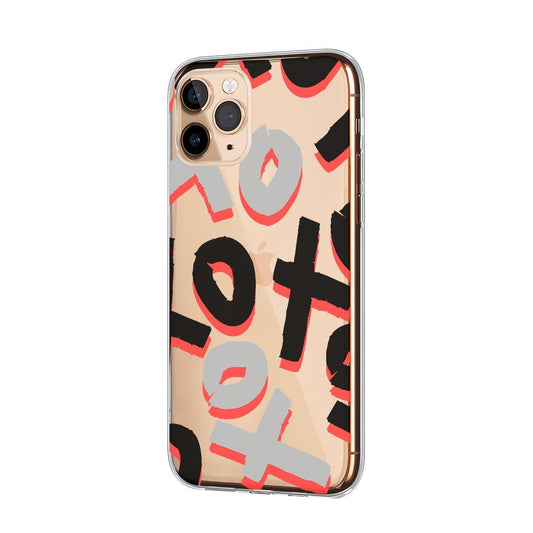 XO Patern with Pink Shadows Clear Soft Case-Oxvistore
