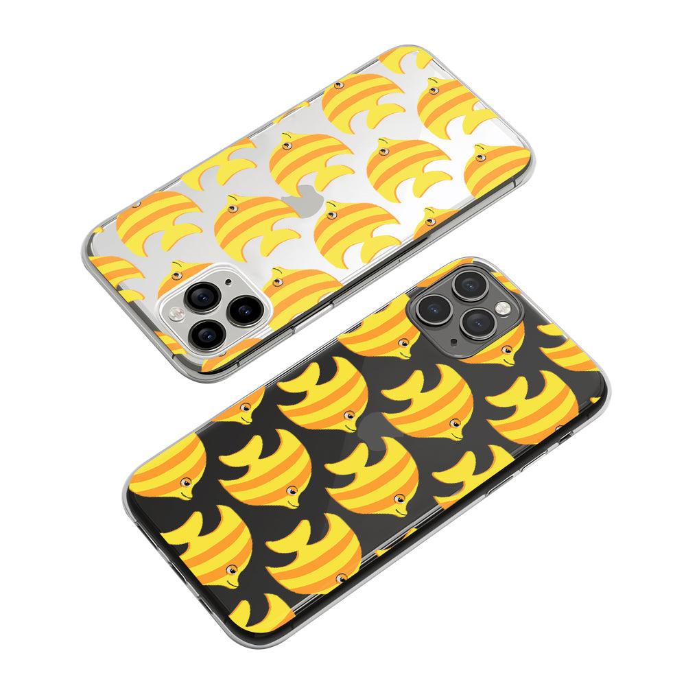 Yellow Fish Huddle Heading Home Clear Soft Case-Oxvistore