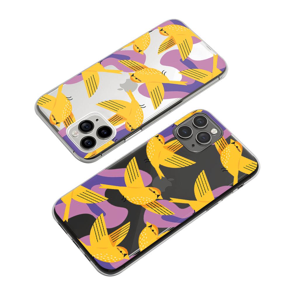 Yellow Wren Bird in a Piece of Cloud Clear Soft Case-Oxvistore