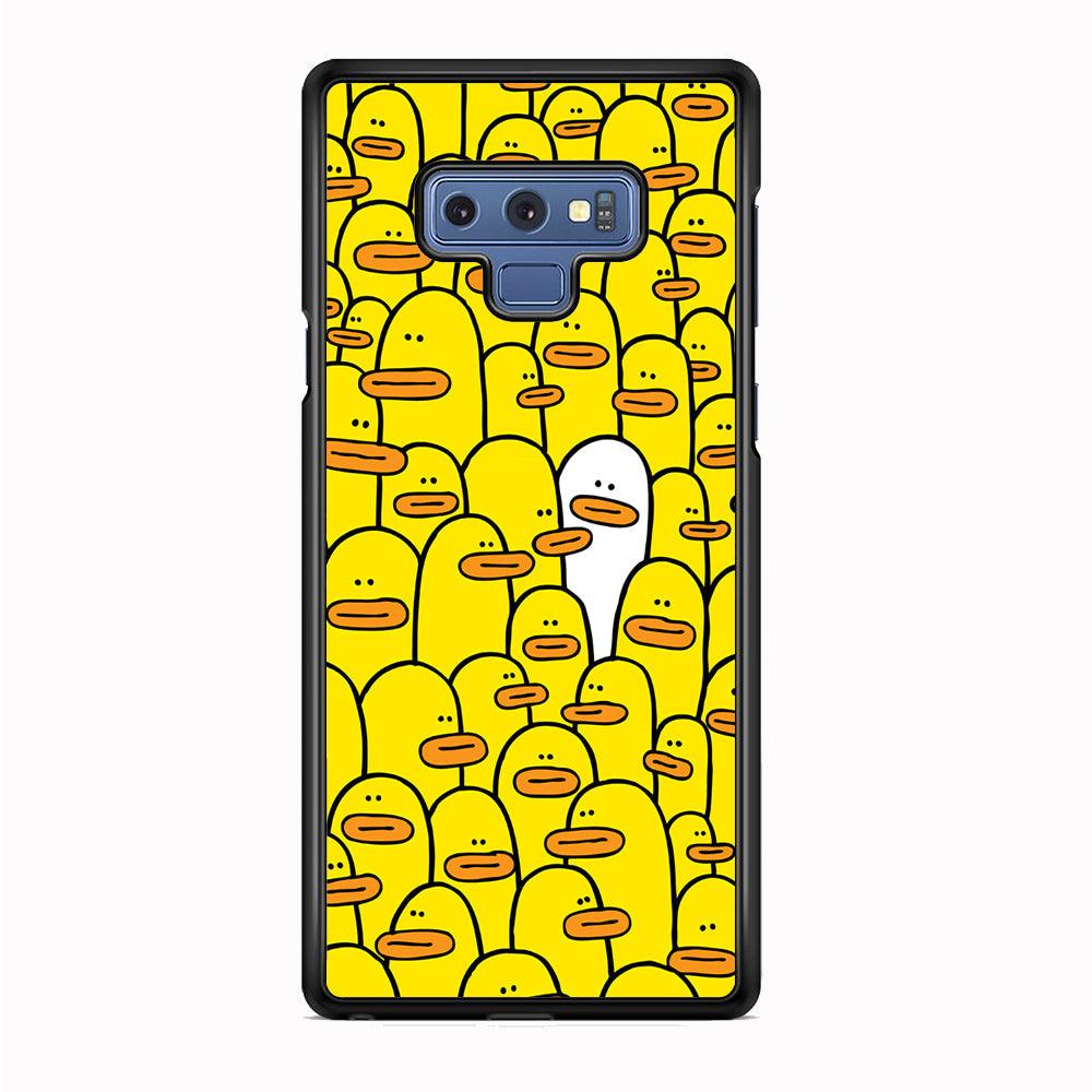Yellow Duck Face Patern Samsung Galaxy Note 9 Case-Rubber Black (2D Case)-Oxvistore