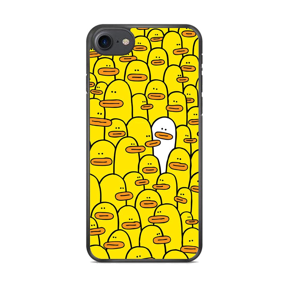 Yellow Duck Face Patern iPhone 7 Case-Rubber Black (2D Case)-Oxvistore