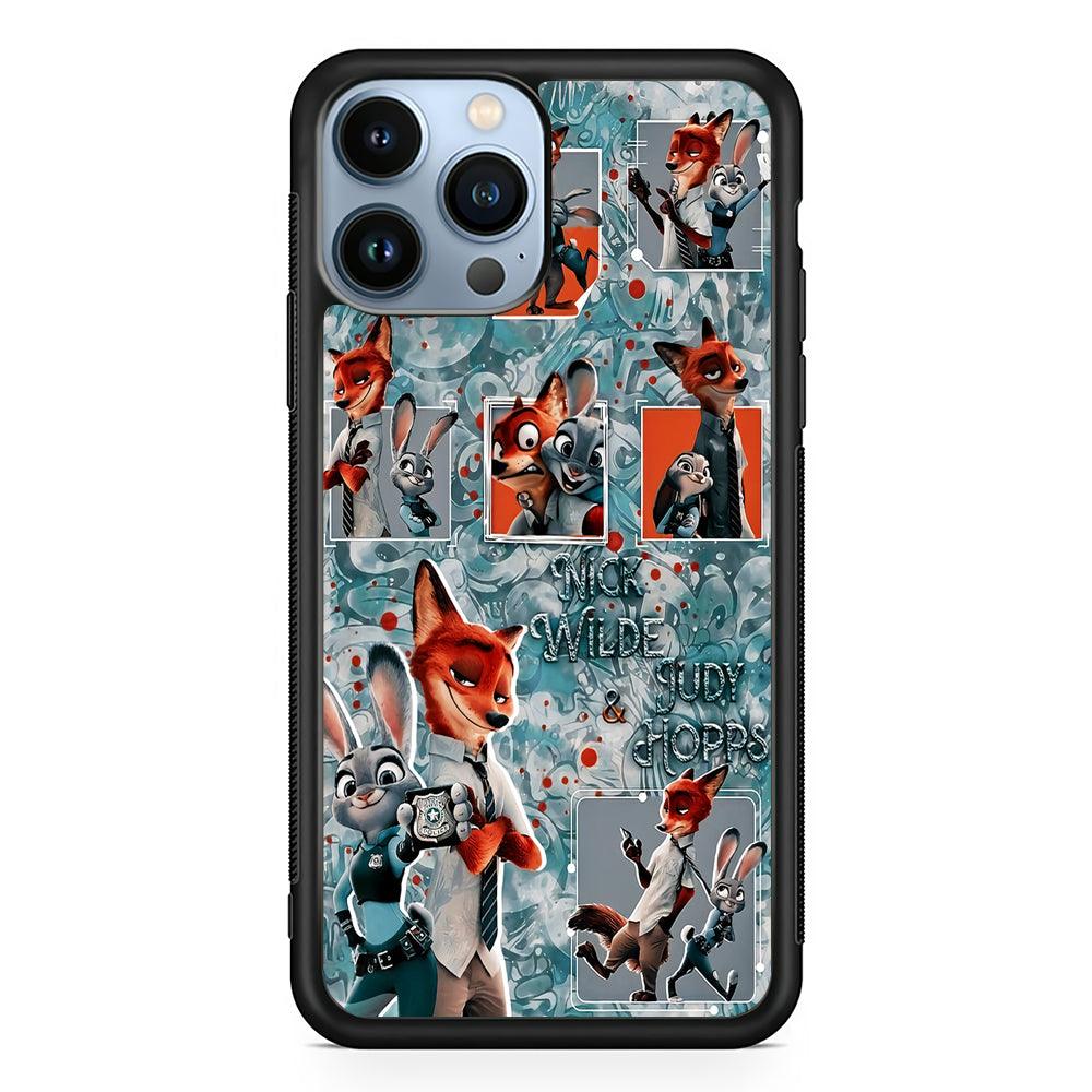 Zootopia Judy and Nick Aesthetic 2D Rubber Phone Case-Black-Oxvistore