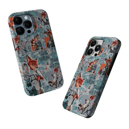 Zootopia Judy and Nick Aesthetic 2 in 1 Tough Phone Case-Oxvistore
