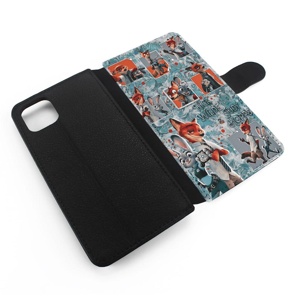 Zootopia Judy and Nick Aesthetic Flip Wallet Phone Case-Oxvistore