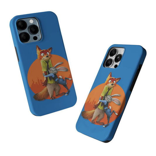 Zootopia Nick and Judy Hug 2 in 1 Tough Phone Case-Oxvistore