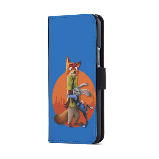 Zootopia Nick and Judy Hug Flip Wallet Phone Case-Oxvistore
