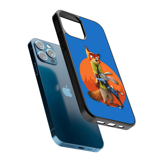 Zootopia Nick and Judy Hug 2D Rubber Phone Case-Oxvistore