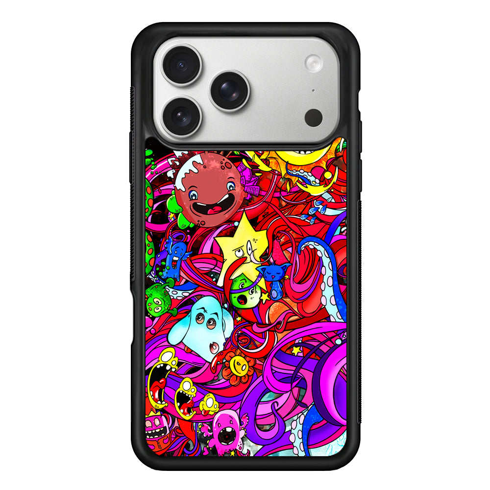 Planet Galaxy Doodle Art iPhone 17 Pro Case | Slim Rubber Case for iPhone 17 Pro