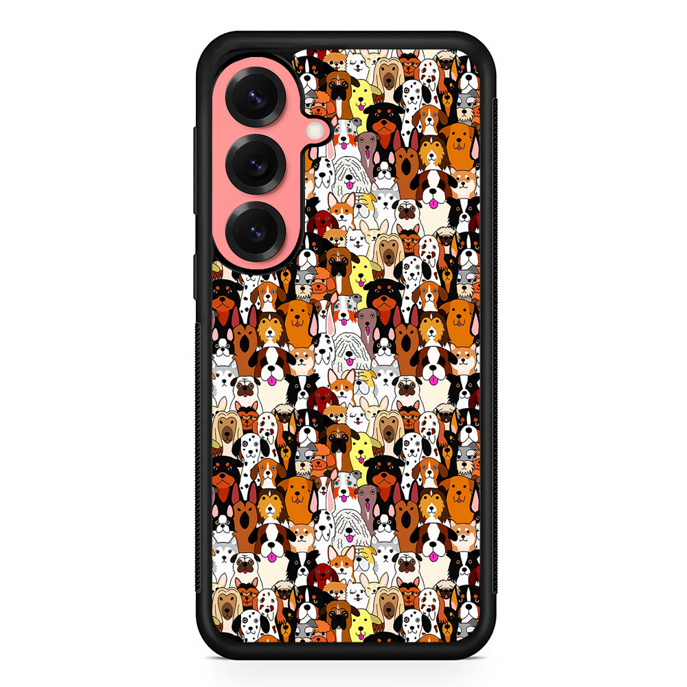 Doodle Dogs Colorful Pattern Samsung Galaxy S25 Case | Protective Case for Samsung Galaxy S25